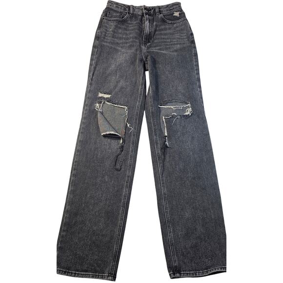 Pacsun Washed Black Ripped '90s Boyfriend Jeanssz 27 high rise grunge EUC emo - Picture 1 of 8
